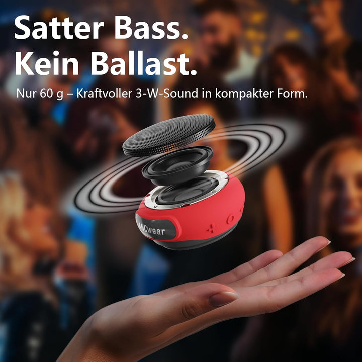 ANCwear Tragbarer Bluetooth 5.3 Lautsprecher Mini mit Mikrofon, Wearable Handgelenkslautsprecher, IP