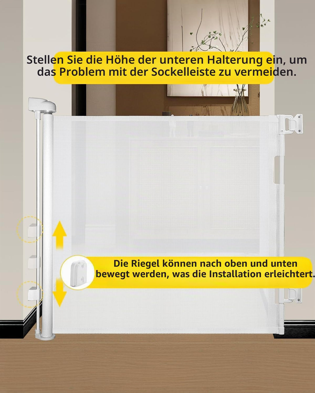 Treppenschutzgitter Ausziehbar 0-180cm,Türschutzgitter Ausziehbar mit Treppenschutz &amp; Kindersicherun