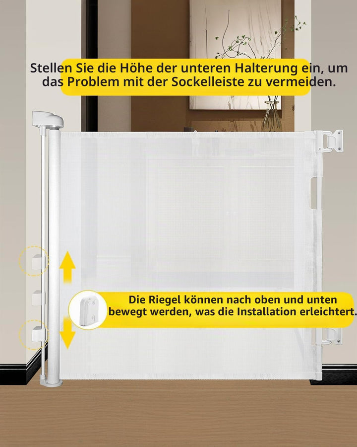 Treppenschutzgitter Ausziehbar 0-180cm,Türschutzgitter Ausziehbar mit Treppenschutz &amp; Kindersicherun