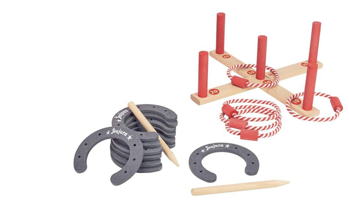 Throw Überwurf throwj8606 Spiele in Holz mit Ringen und Hufeisen