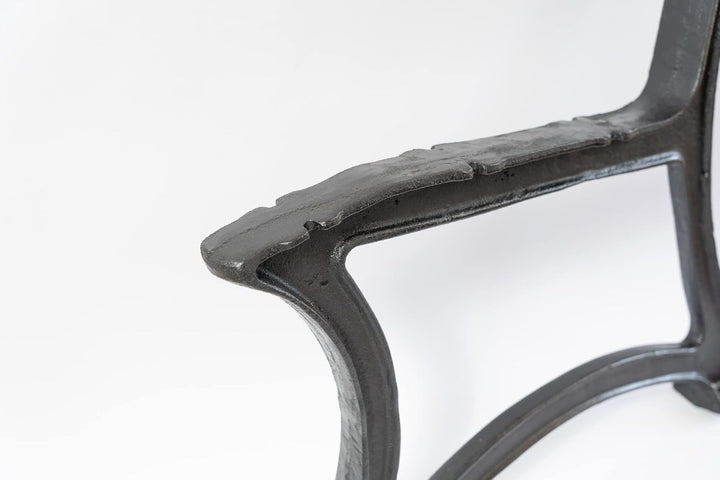 SEZAM Bankfüsse aus Gusseisen Schwarz x 2 Stück, mit Rückenlehne - 56 x 41 x 69 cm, für 5 Holzbankbr