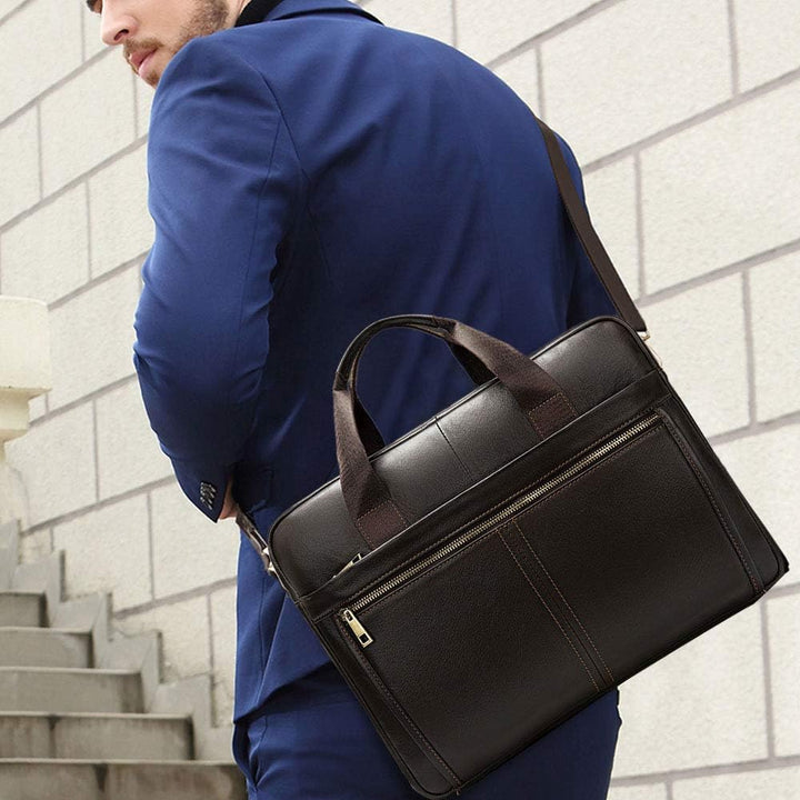 BAIGIO Aktentasche Herren Leder Laptoptasche Handtasche Business Umhängetasche 14 Zoll Vintage Leder
