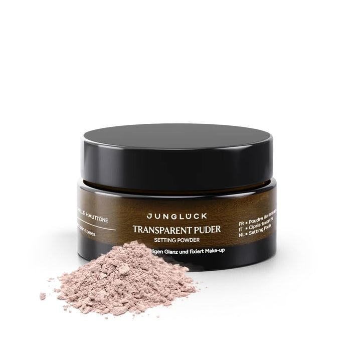 JUNGLÜCK Transparent Puder Gesicht – mattiert &amp; fixiert Make-up Rose, Rose