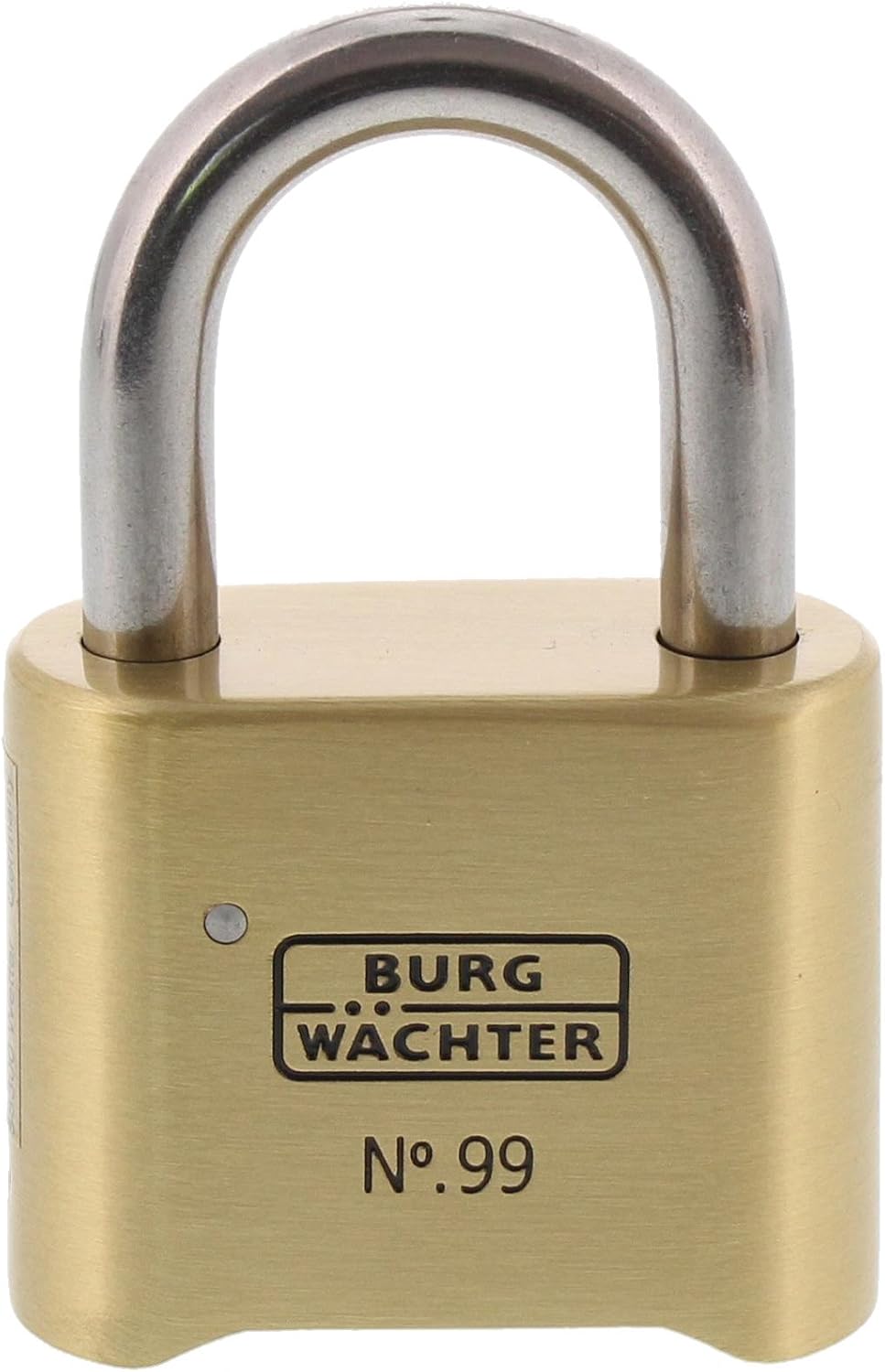 Burg Wächter Vorhängeschloss, Rostfrei, mit Zahlenschloss, 7,9 mm Bügelstärke, Massiver Messingkörpe