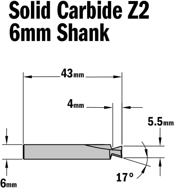 CMT Orange Tools 718.053.11 - Fugenfräser 17 Grad hwm s 6 d 5.3x4x43