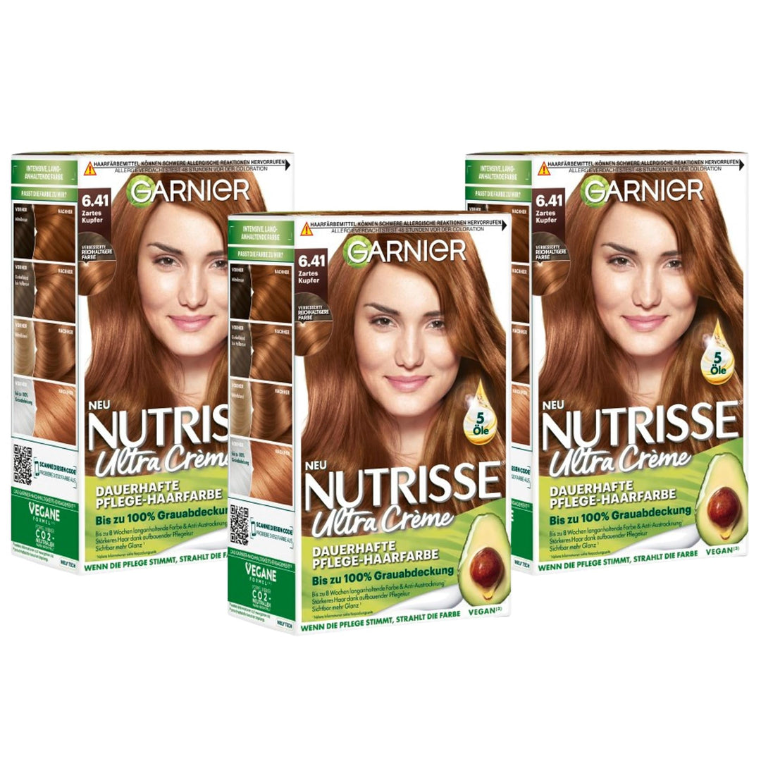 Garnier Creme Coloration, Haarfarbe, Färbung für Haare für permanente Haarfarbe, mit 5 nährenden Öle
