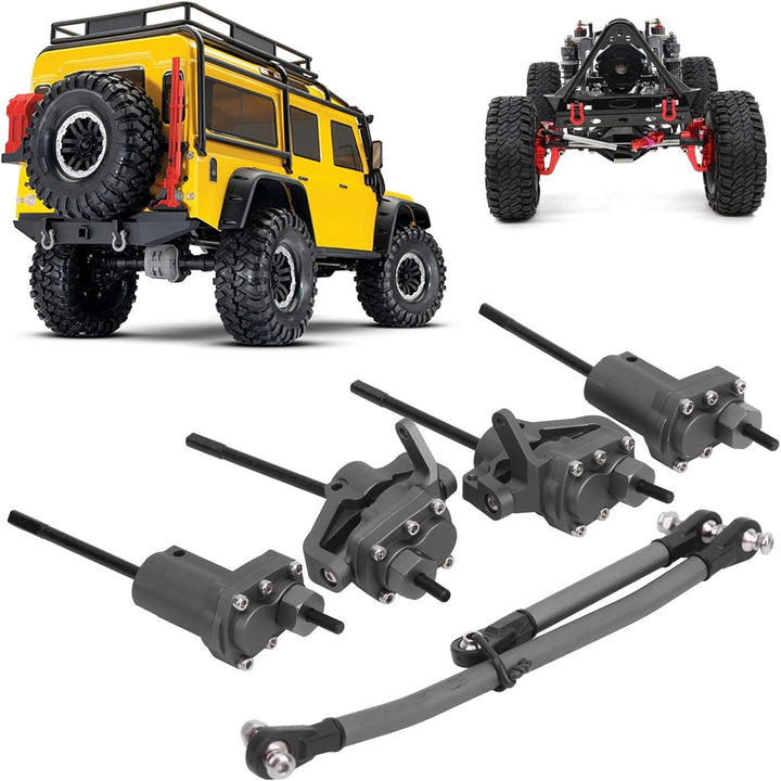 Alomejor RC Auto Achse Hintere Vordere Portalachse mit Lenklenker Getriebewelle Kompatibel mit Axial