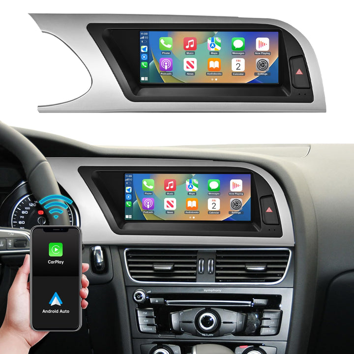 Autoradio 8,9 Zoll Touchscreen mit kabellosem Carplay und Android Auto für 2009–2016 Audi A4 S4 mit