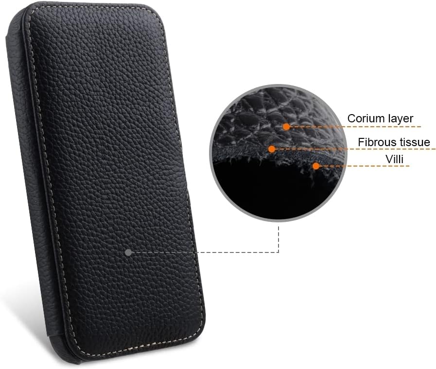 STILGUT Book Case kompatibel mit iPhone 14 Pro (6.1“) Hülle aus Leder mit Clip-Verschluss, Klapphüll