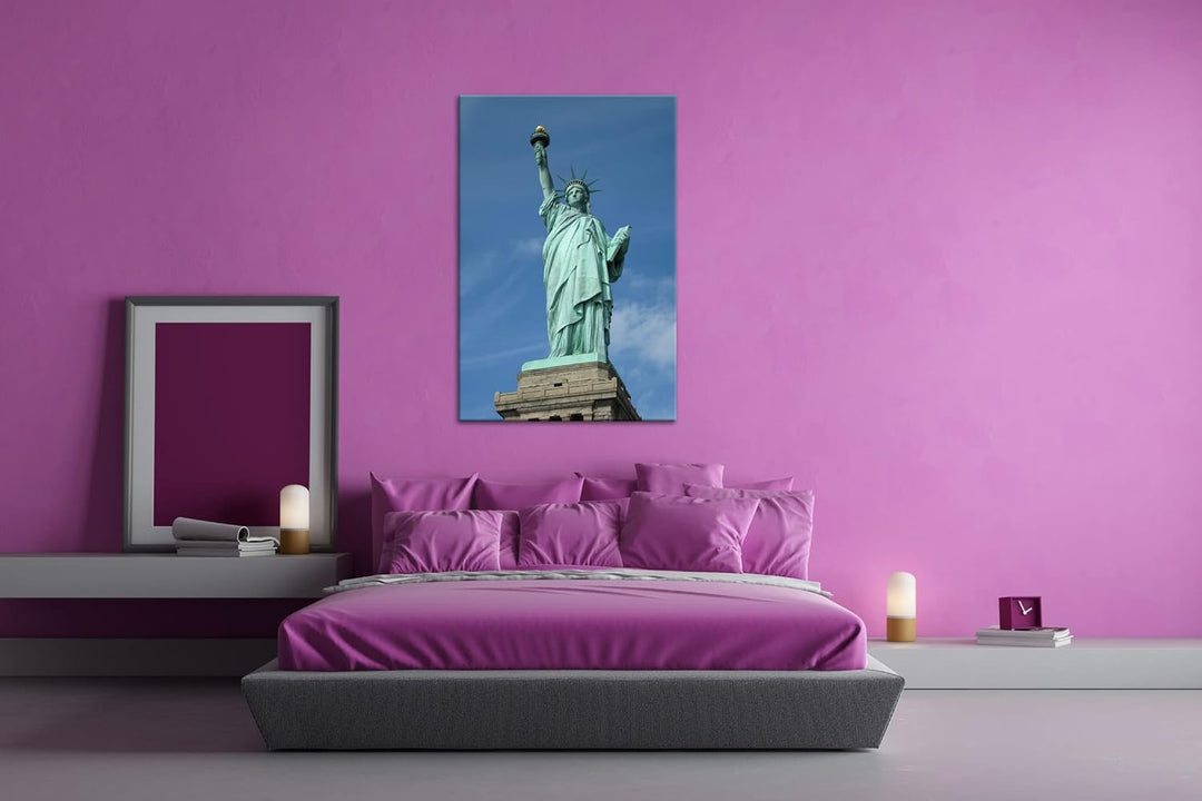 deyoli Die gigantische Freiheitsstatue im Format: 100x70 als Leinwandbild, Motiv fertig gerahmt auf