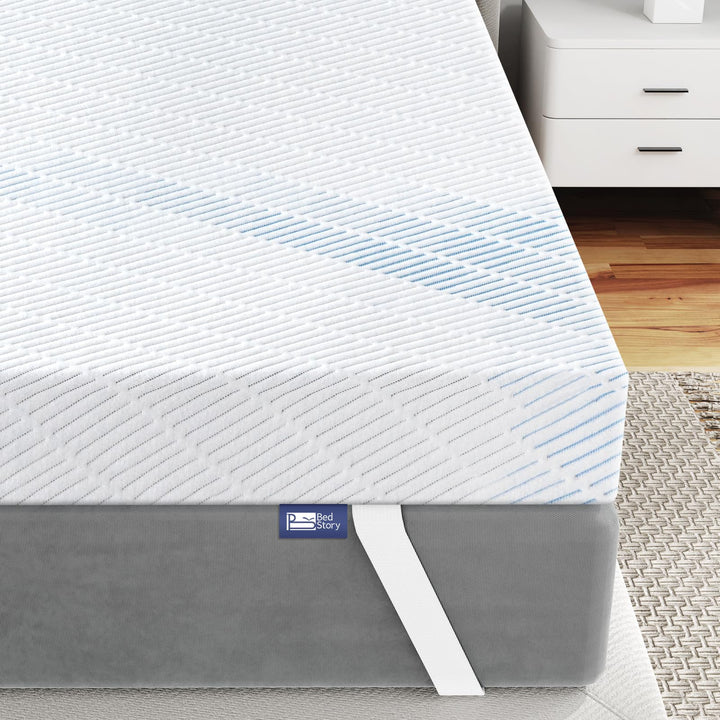 BedStory Gel Topper 90x200cm 10cm Höhe Matratzentopper aus Gel Memory Foam，H3&amp;H4 Gel Schaum Bambus T