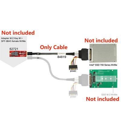 chenyang CY Mini SAS HD SFF-8643 zu U.2 U2 SFF-8639 NVME PCIe SSD-Kabel für Mainboard SSD 750 P3600