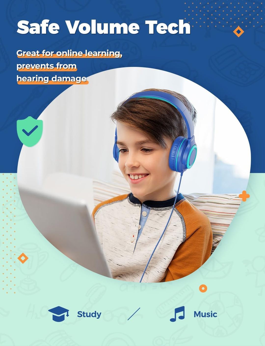 iClever Kinder Kopfhörer mit Sharing Splitter [2 Pack]- 85dB Safe Volume Limited - HS22 Kopfhörer fü