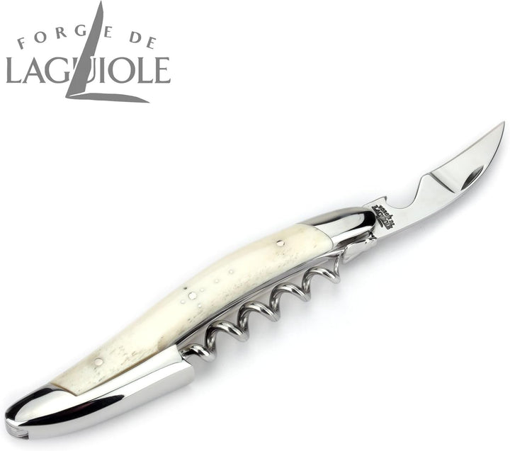Forge de Laguiole - Kellnermesser Frankreich - Griff Knochen - Edelstahl glänzend - Original mit Zer