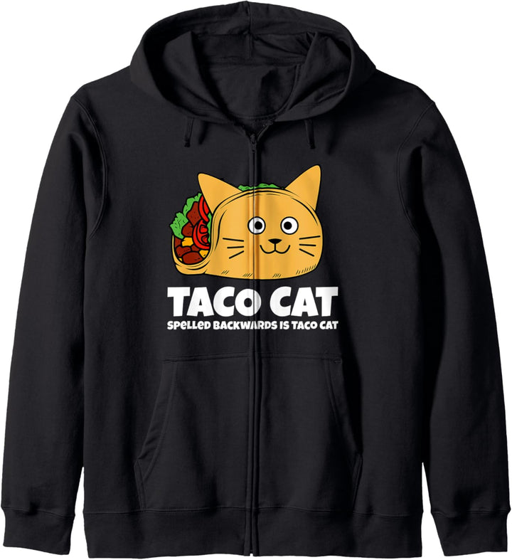 Taco-Katze rückwärts buchstabiert ist Taco-Katzengeschenk Kapuzenjacke