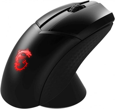 MSI Clutch GM41 Leichte kabellose Gaming-Maus & Ladestation, 20.000 DPI, 60 M Omron-Schalter, Schnel