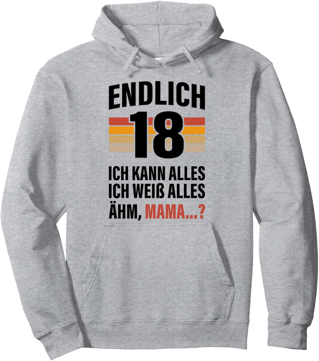 18. Geburtstag Jungen Mädchen Endlich 18 Pullover Hoodie