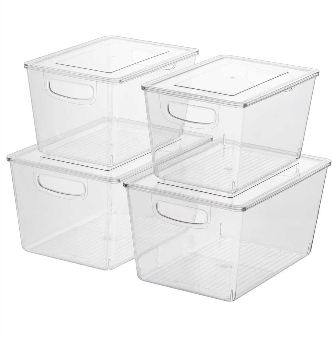 Navaris 4er Set Kühlschrank Organizer aus Kunststoff - 4x Aufbewahrungsbox für den Kühlschrank - Küh