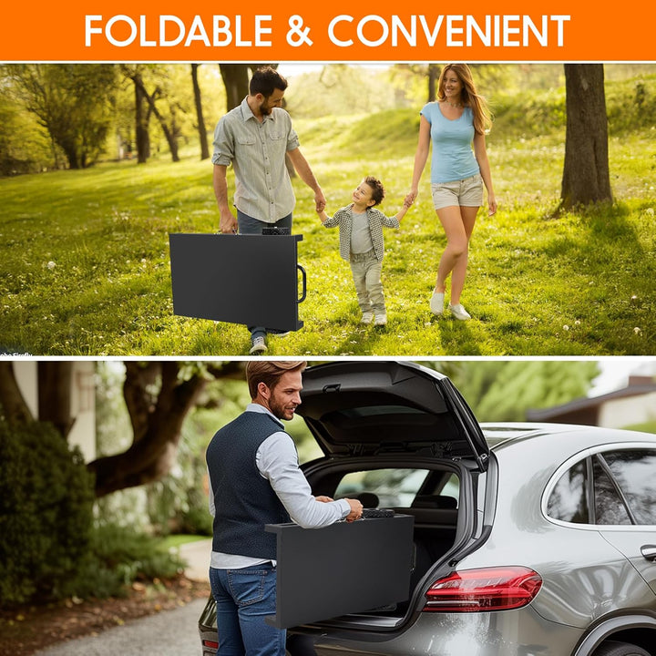 KHAMAL Faltbarer Grillwagen Grilltisch Outdoor - Tragbarer Pizzaofen-Tisch mit Rädern, Beweglicher E