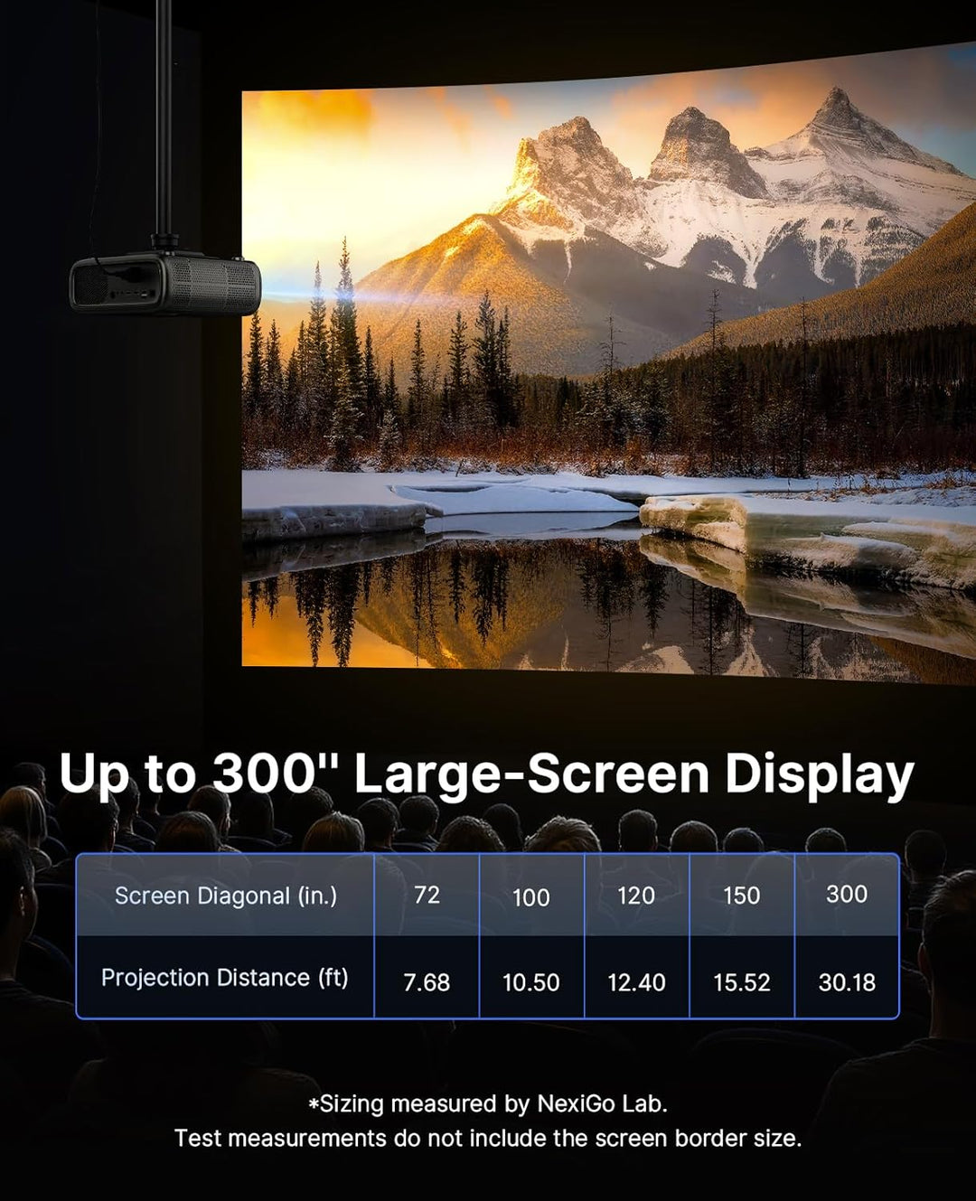 NexiGo PJ40 Pro Google TV Projektor, Native 1080p, 4K Unterstützung, KI-Bildverbesserung, 800 ANSI L