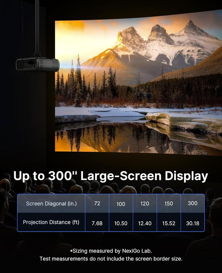 NexiGo PJ40 Pro Google TV Projektor, Native 1080p, 4K Unterstützung, KI-Bildverbesserung, 800 ANSI L