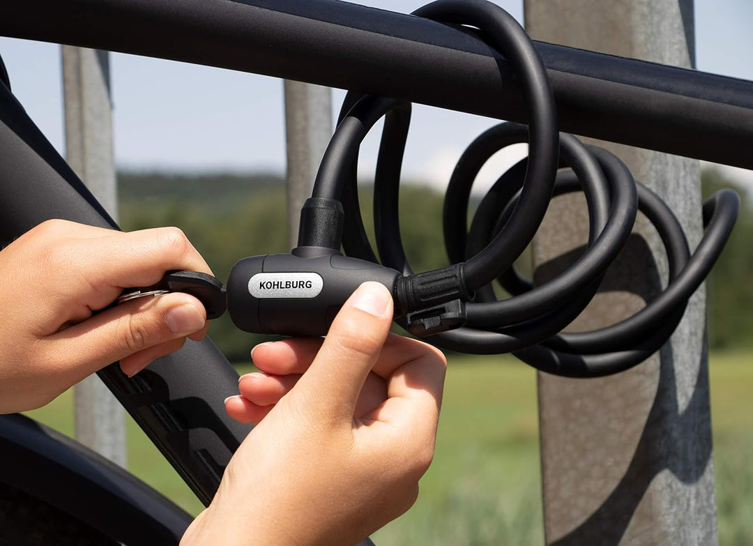 KOHLBURG Kabelschloss 200 cm lang - einfach ohne Schlüssel abschliessbar - Schloss für Fahrrad mit H