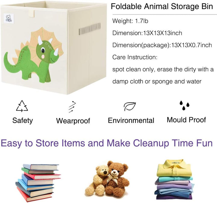 CLCROBD Faltbare Tierwürfel-Aufbewahrungskörbe, Stoff-Spielzeugbox/Truhe/Organizer für Kleinkinder/K