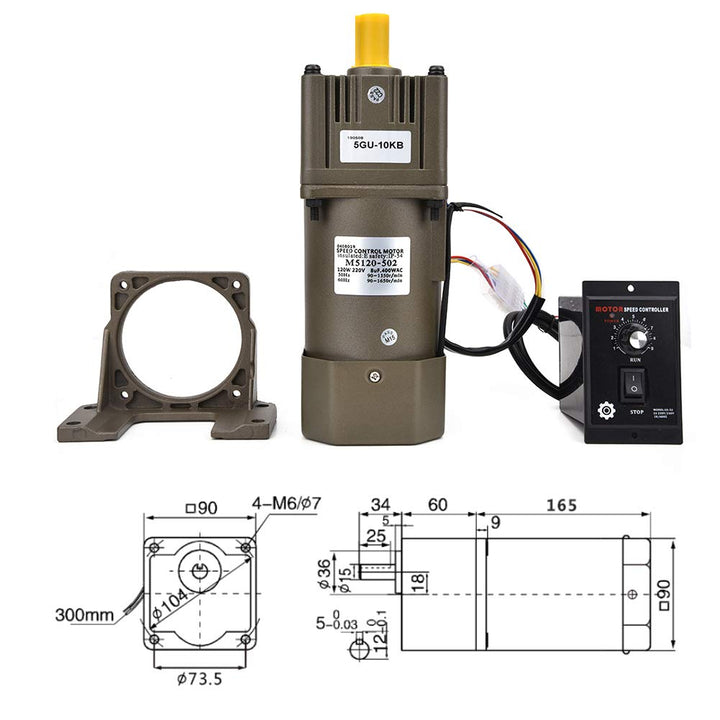 Elektrischer Getriebemotor, Einphasen Umkehrgetriebemotor mit Einstellbarer Drehzahl und Getriebeste