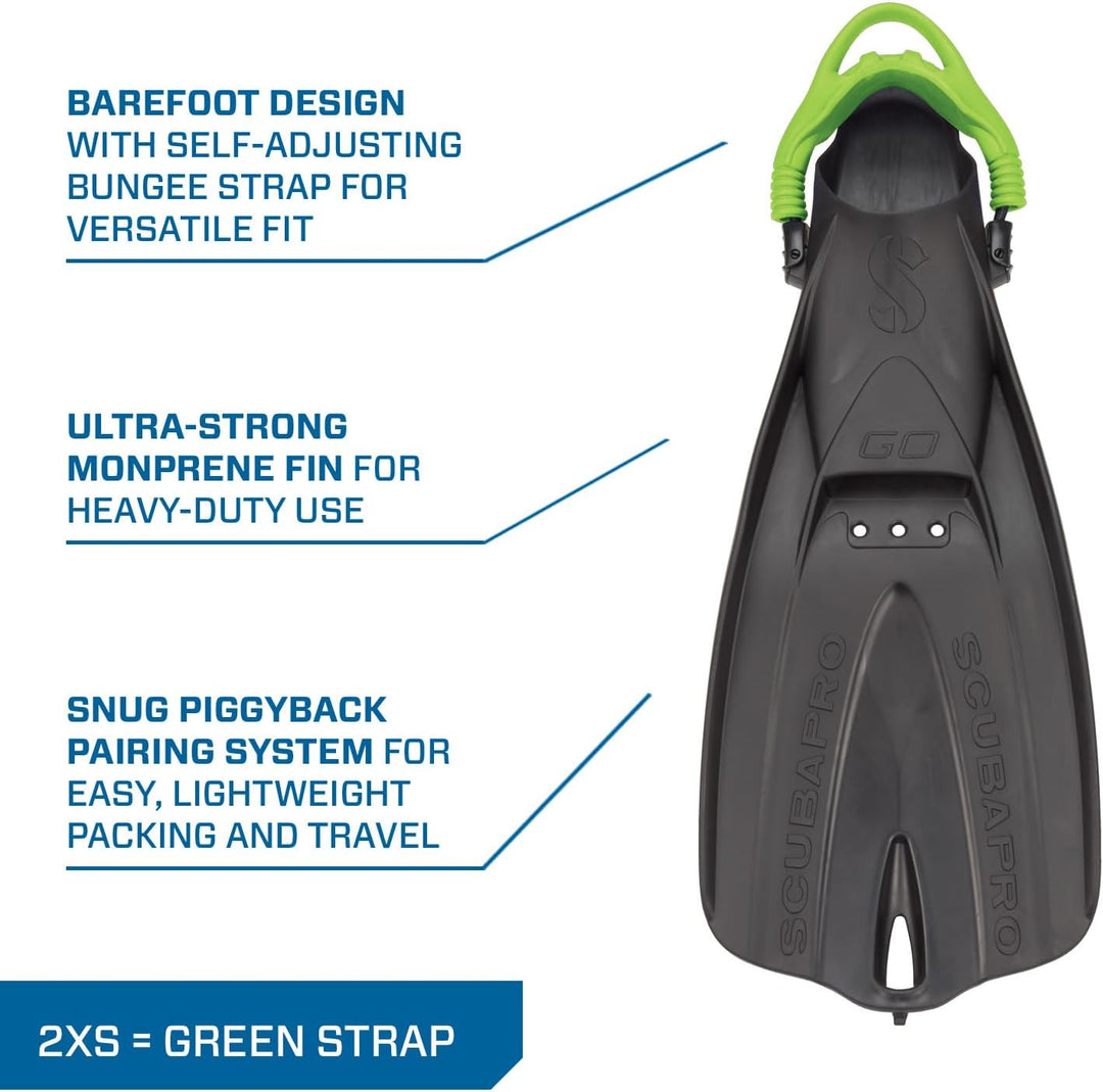 Go Fin Tauch und Schnorchelflosse Scubapro Mehrfarbig, Schwarz XXS, Mehrfarbig, Schwarz XXS