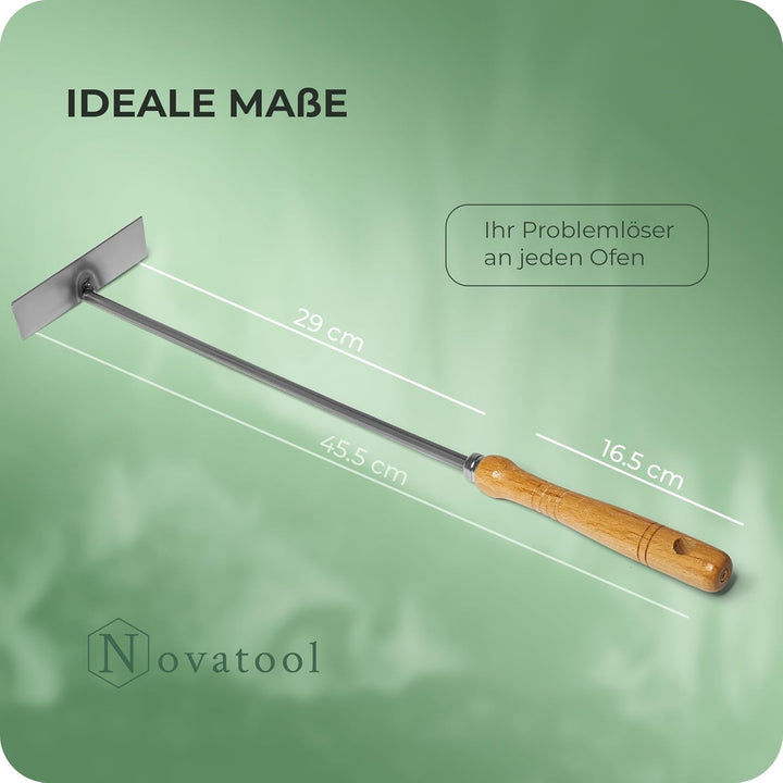 3x Aschekratzer mit Holzgriff Schürhaken Kohleschieber Feuerkratzer Glutschieber Kaminzubehör Kaminb