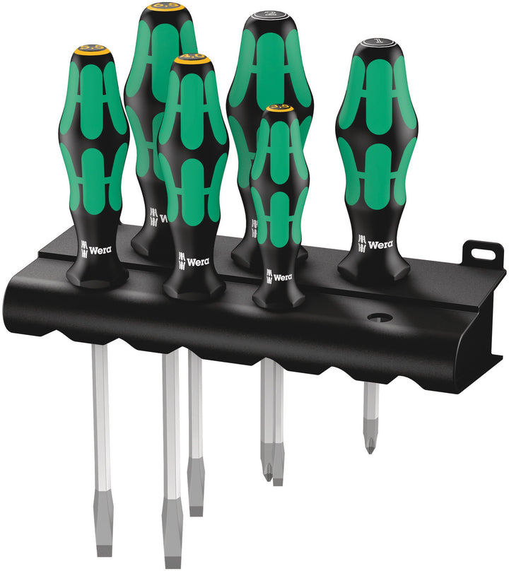 Wera 334/355 SK/6 Schraubendrehersatz Kraftform Plus Lasertip + Rack, 6-teilig, 05007681001