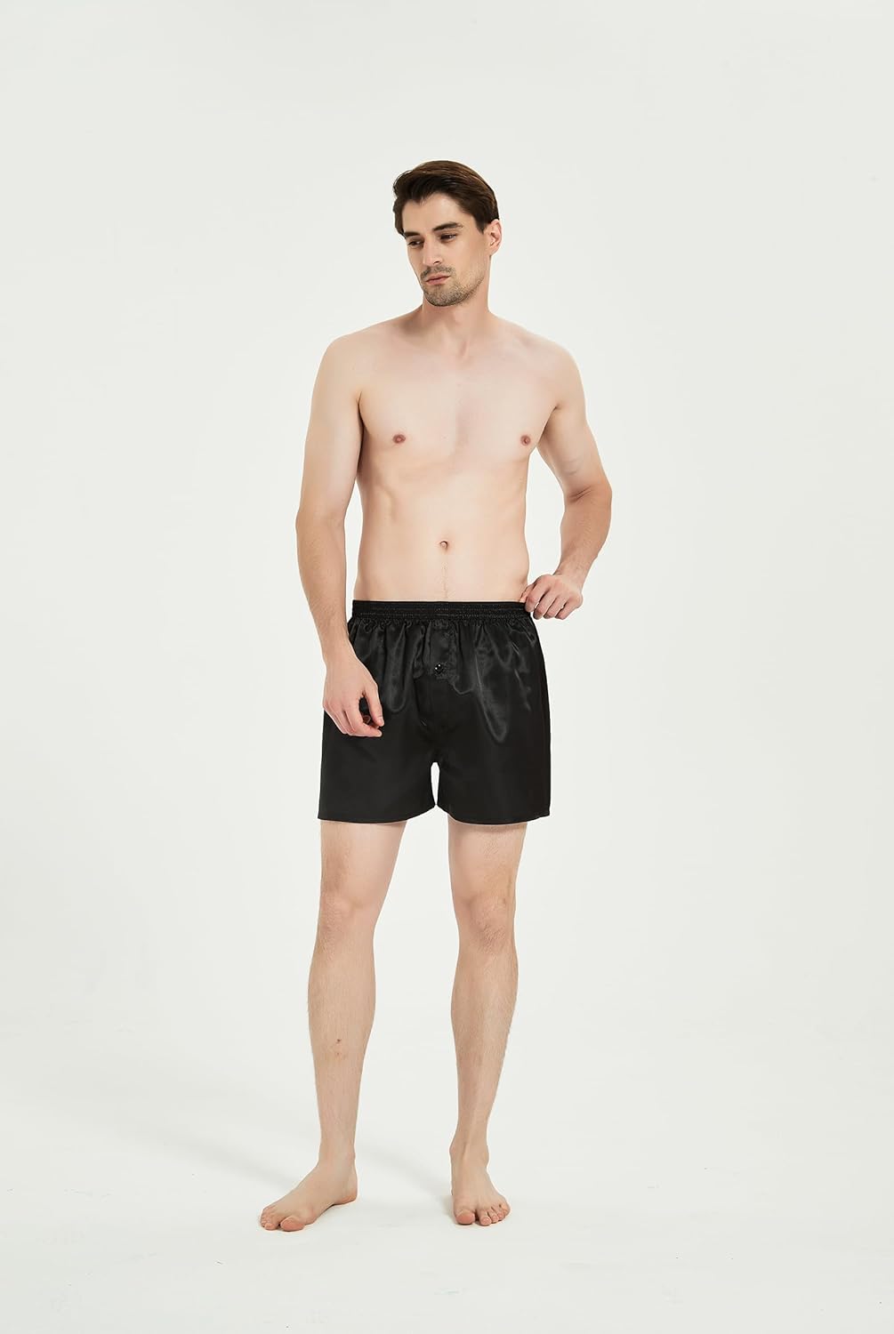 JupiterSecret Herren Satin Boxershorts Pack Unterwäsche, Silk Feeling Schlafshorts mit elastischem B