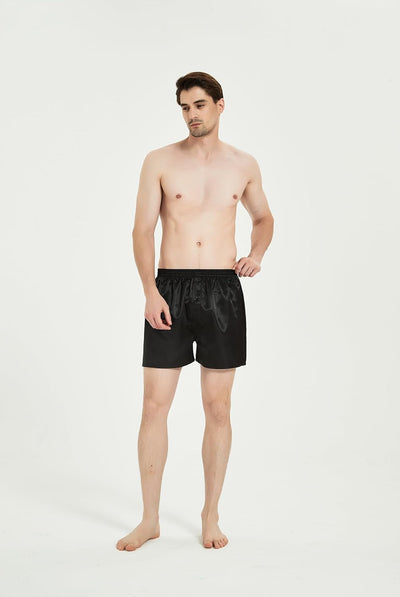 JupiterSecret Herren Satin Boxershorts Pack Unterwäsche, Silk Feeling Schlafshorts mit elastischem B