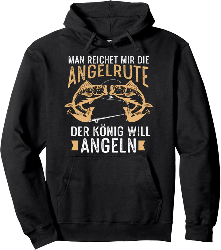 Lustiges Angler mit Angelrute sowie Fischer für Angeltrip Pullover Hoodie