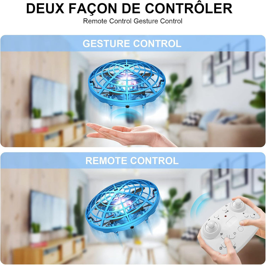 New Drones à Main, Mini-Drone UFO Mains Libres hélicoptère à Induction Infrarouge Rotaion 360 °, Tél