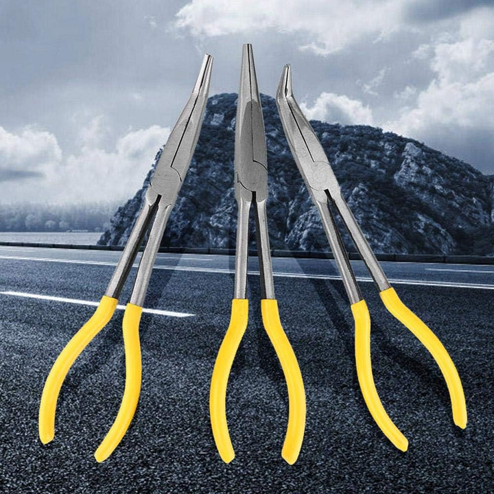 3pcs lange Spitzzange Kohlenstoffstahl, Zangen, Clip-Werkzeuge Spitzzange Extra lange Zangen mit geb