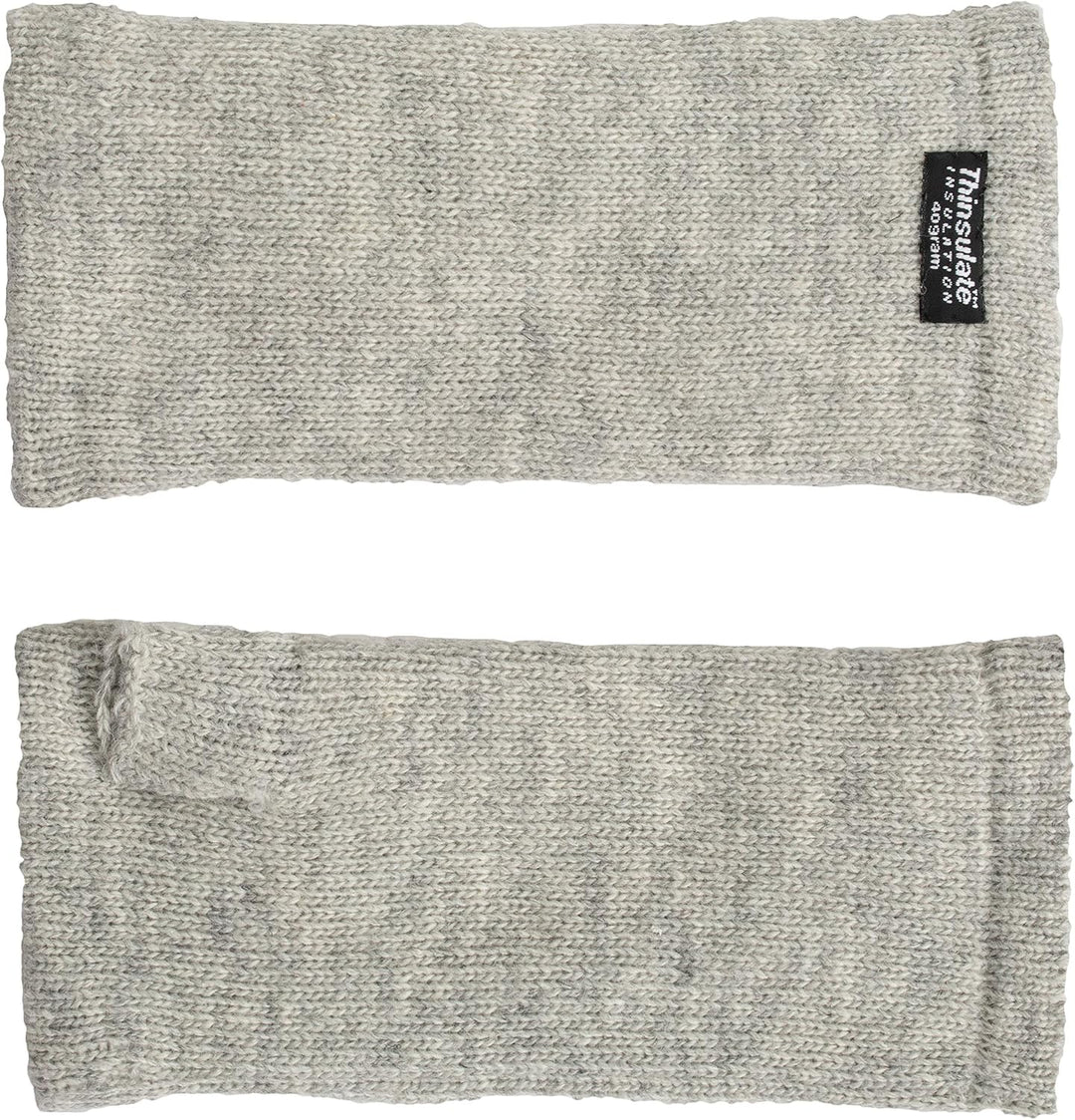 EEM Damen Strickhandschuhe Pulswärmer, weiche Wolle, Thinsulate Thermofutter, praktisches Daumenloch
