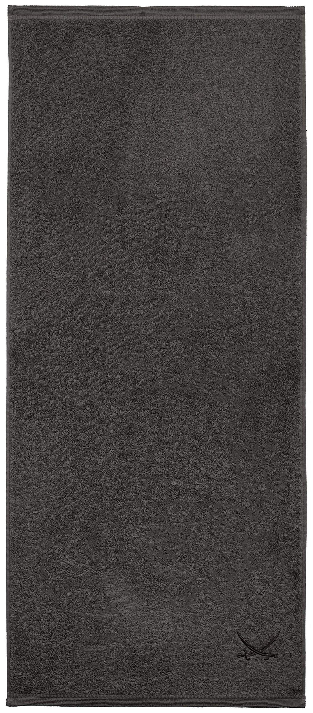 Sansibar Badetuch 90x180 cm 100% Baumwolle mit gesticktem Säbel Logo Strandtuch Saunatuch Anthrazit
