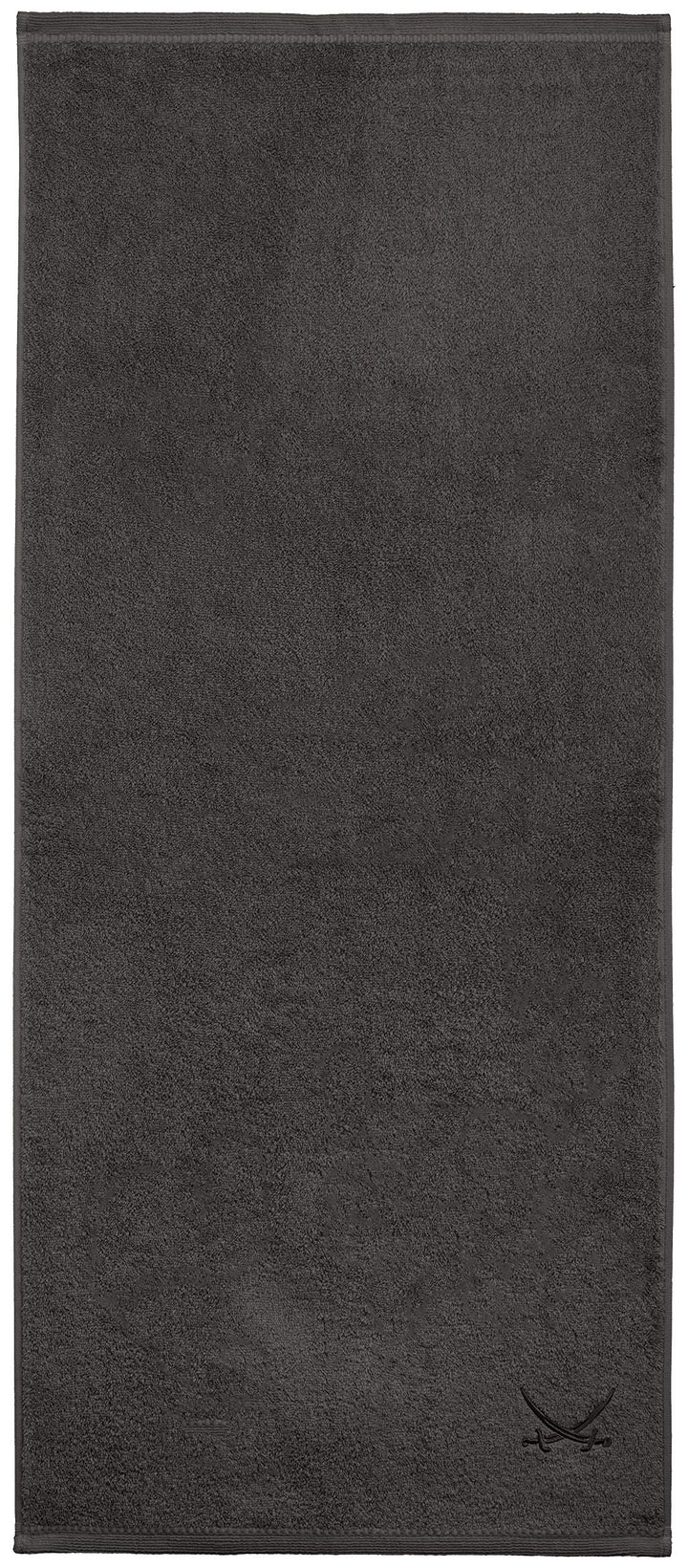 Sansibar Badetuch 90x180 cm 100% Baumwolle mit gesticktem Säbel Logo Strandtuch Saunatuch Anthrazit