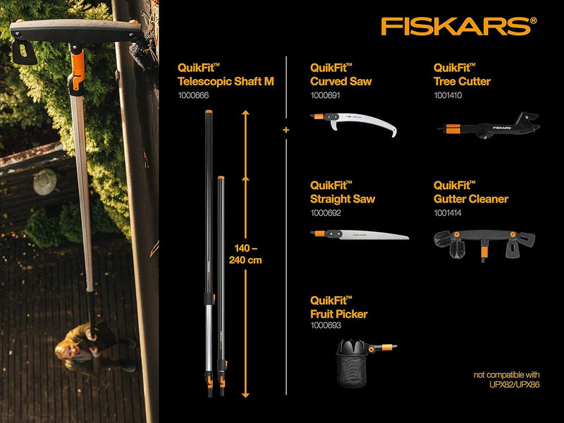 Fiskars Astsäge für kleine Sägearbeiten, Werkzeugkopf, Länge: 52 cm, Gehärteter Stahl, Schwarz/Orang