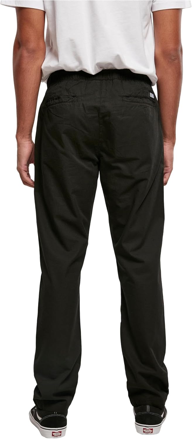 Urban Classics Herren Straight Leg Chino with Belt 30 Schwarz, 30 Schwarz