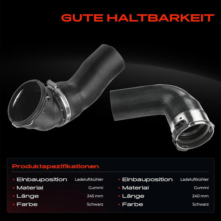 2x Ladeluftschlauch Turboschlauch für 5er E60 5er Touring E61 525 530 2.5L 3.0L Diesel 2002-2010 116