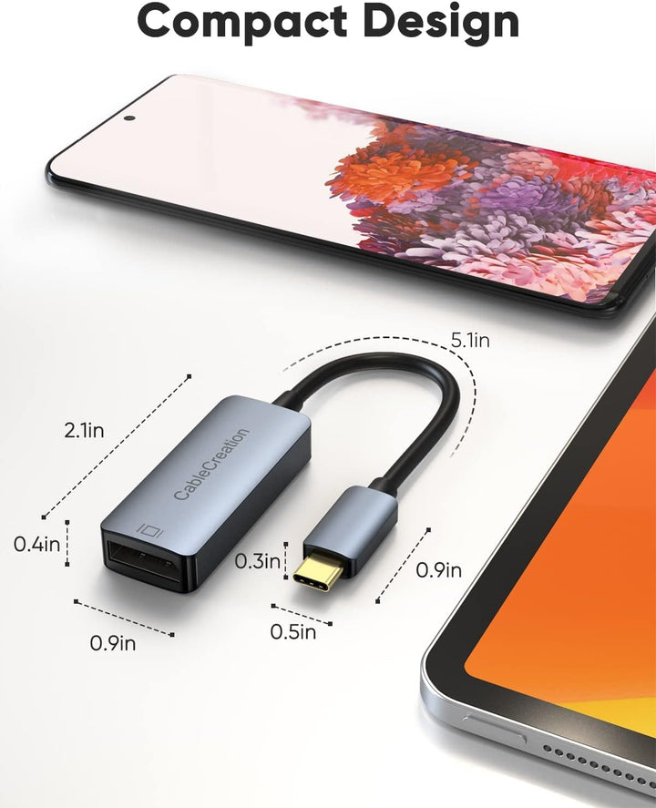 CableCreation USB C DisplayPort Adapter 4K@60Hz, Thunderbolt 3 auf DisplayPort Konverter Kompatibel
