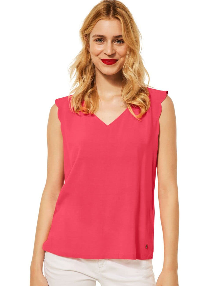 STREET ONE Damen Blusentop 36 Intense Coral, 36 Intense Coral
