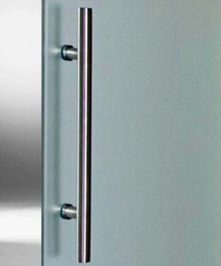 BM2-1025-2-420-AS: Schiebetürsystem ESG 1025x2175x8mm Dekor M2, Siebdruck; Schienensystem ALU SlimLi