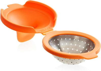 Lékué Eier-Pochierer, Edelstahl, orange, 9,3 x 11 x 7,5 cm, 2 Stück
