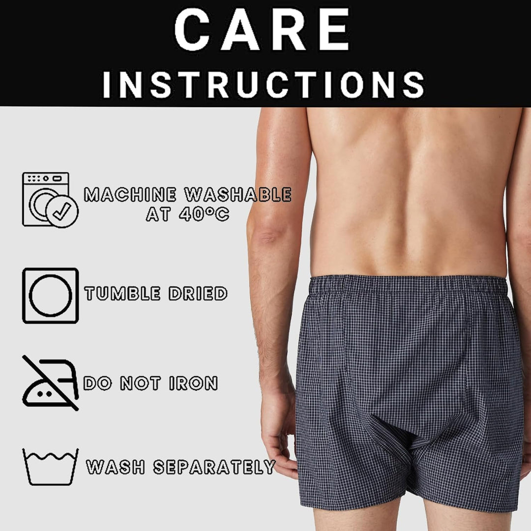 5Mayi Mens Boxers Shorts Multipack Woven Mens Underwear Pack Cotton Plaid Men's Boxers S A: Rosa 5er
