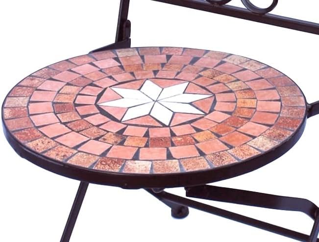 DanDiBo Gartenstuhl Metall Mosaik Merano Stuhl 12002 H-95 cm Metallstuhl Mediterran Wetterfest Bistr