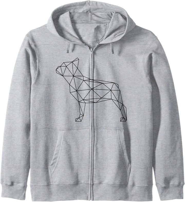 Geometrische Französische Bulldogge Figur Frenchie Hundebesitzer Hunde Kapuzenjacke