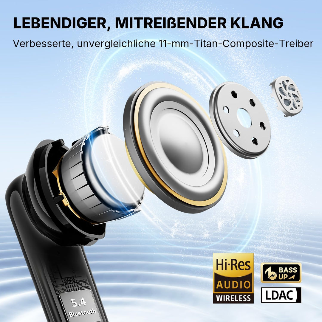 EarFun Air Pro 4i Bluetooth Kopfhörer In Ear, Adaptives Hybride Aktives Noise Cancelling Kopfhörer,